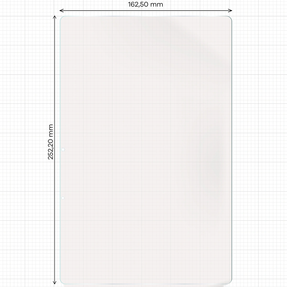 Miarka z wymiarami folii matowej Bizon Tab Film Sun Duo do OnePlus Pad Lite